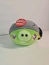 Angry Birds Green Pig Plush Toy Cracked Helmet 2010 Rovio Commonwealth Read