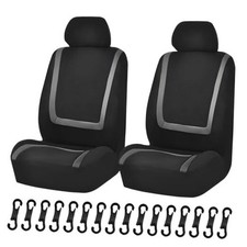 Car Seat Covers, Breathable Comfortable Automotive Seat Protectors, Black/Grey