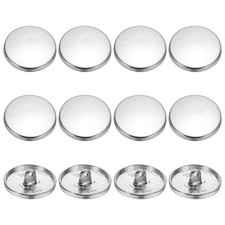 Metal Round Flat Alloy Shank Sewing Button 18 mm  12 Pack  Silver Tone