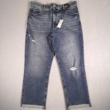 NWT Express Jeans Straight Ankle High Rise Stretch Medium Wash Denim Women's 14R
