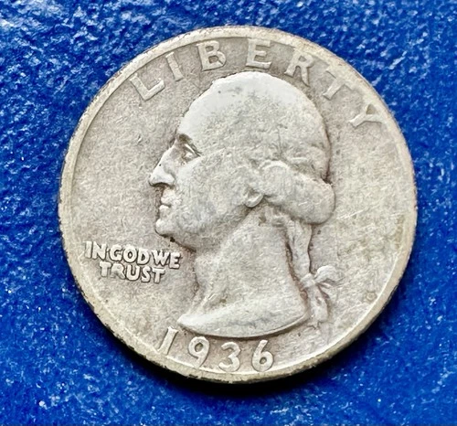 1936-S Washington Quarter. 90% Silver. Key Date! VF Condition. Charity Auction￼