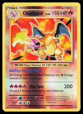 Charizard 11/108 Reverse Holo Rare XY Evolutions Pokémon Card