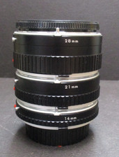 Minolta Extensions Tube Set 14mm, 21mm, 28mm Tubes to fit MC  MD  SR mount