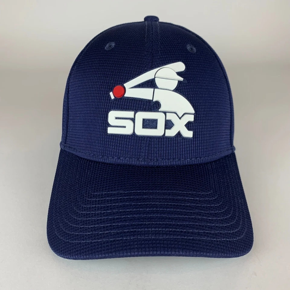 Chicago White Sox MLB Retro Navy Blue New Era 39Thirty Stretch Fitted Hat L/XL - Image 2 of 4