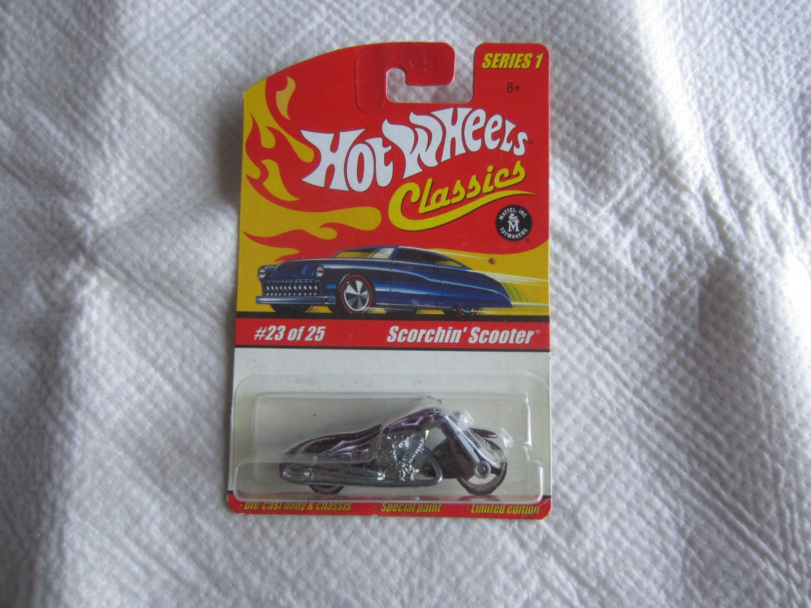 2004 Mattel Hot Wheels Classics:  Purple Scorchin' Scooter NIP