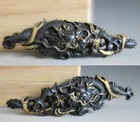 large Menuki dragon gold color Samurai sword fitting katana tsuba