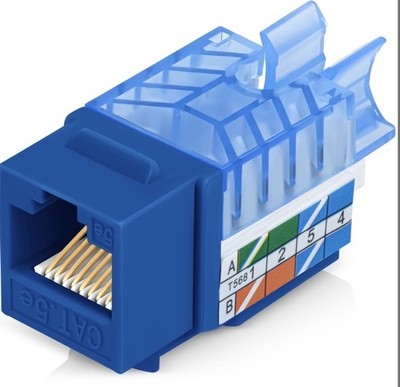 Everest 45° Angled RJ45 Cat5e PURPLE Keystone Jacks 50-Pack  Slim Profile Female