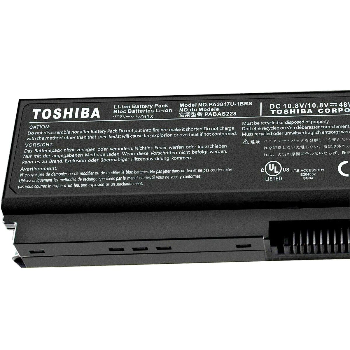 Batterie Li-Ion 10.8V 4400mAh pour TOSHIBA (PA3730U-1BRS