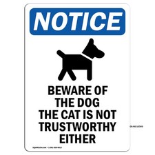 Beware Of The Dog With Symbol OSHA Notice Sign Metal Plastic Decal