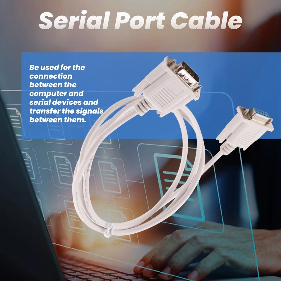 RS232 DB9 9 Pin Male to Female Serial Port Cable Industrial Adapter 1. Z3B53034 - Image 3 of 4