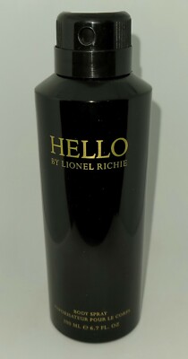  Hello by Lionel Richie Men's Body Spray Bergamot, Cashmeran & Patchouli 6.7 OZ