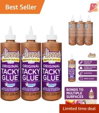 Aleene's  Tacky Glue, 3 x 8oz - Clear, Permanent Adhesive for Crafts