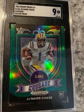 Ja’Marr Chase SGC 9 2021 Panini Prizm Rookie Crusade Green Prizm