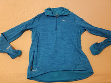Womens Nike Half Zip Sweater M Medium Blue Athletic Gym Workout Running
