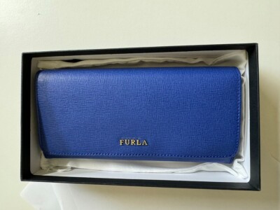 Furla large Genuine Leather Babylon Continental Wallet Purse Color: Ocean 026