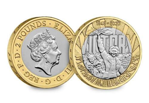2020 Royal Mint VE Day Sieg in Europa 75 Jahre 2. Weltkrieg BU £ 2 zwei Pfund BU Münze Pack - Bild 5 von 5