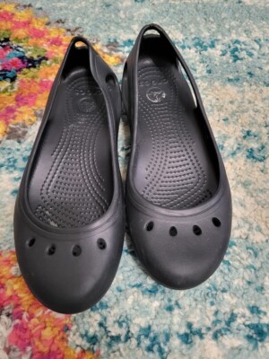 Crocs Kadee Black Ballet Flats Slip On Comfort Shoes Womens Size 7