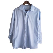 Brooks Brothers Dress Shirt Mens 16 1/2 2/3 Blue Cotton Check Regent Button Up