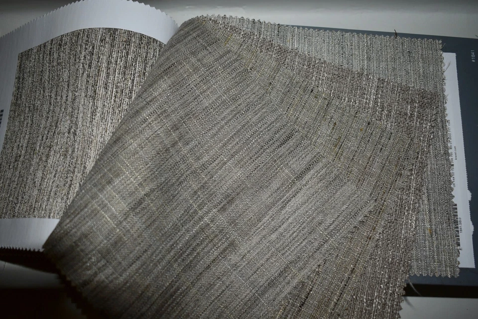 FABRIC SAMPLE BOOK Blue Beige Cream Neutrals SILKEN TEXTURES 75pcs LOT Drapery - Image 2 of 4