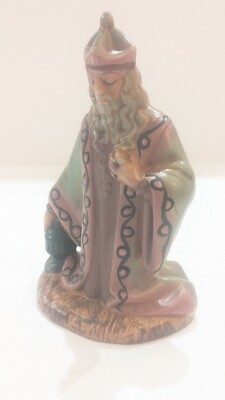 Vintage Holland Mold Wise Man King Nativity Figurine Statue Kneeling Christmas 