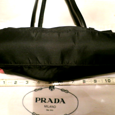 Vintage Black Prada Nylon Double Leather Handle Handbag | eBay