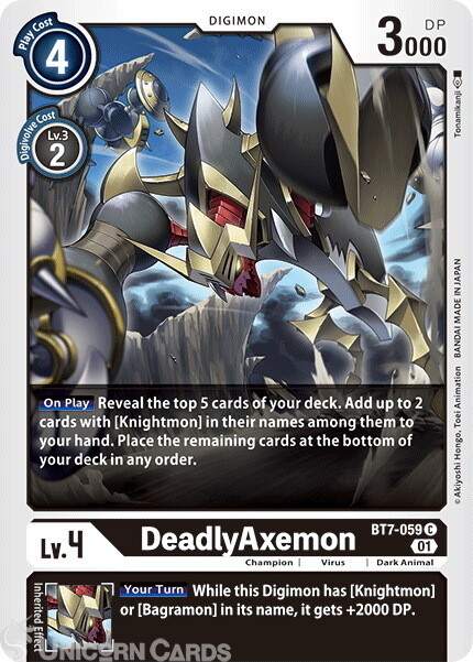 BT7-059 DeadlyAxemon Common Mint Digimon Card