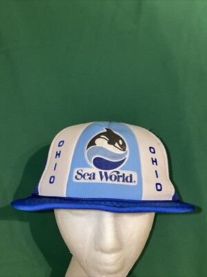VTG 1989 Sea World Theme Park Aurora, Ohio Mesh Snapback Hat Cap