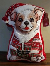 Christmas Dog Decorative Throw Pillow 16" NWT Home Decor Decorations