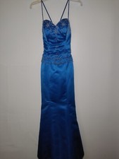 Precious Formals Homecoming Prom Royal Blue Beaded Sequin Formal Gown Size 6