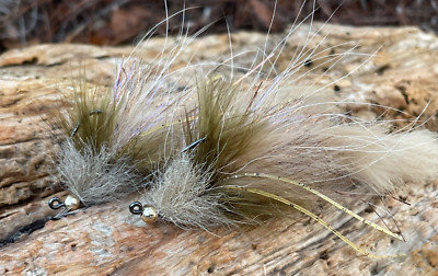Mud Pig #2 Jig Hook Bead Head Tan (2 Pack) Redfish Snook Saltwater Flies