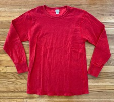 VTG LL Bean Wool Cotton Thermal Base Layer Shirt SZ M Made in Canada