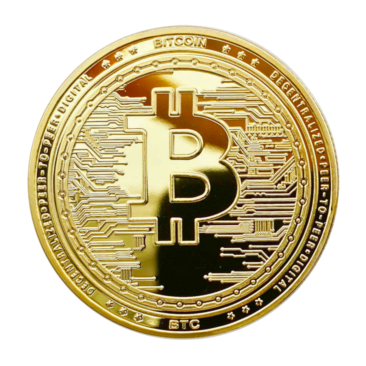 Bitcoin BTC (18k Gold Plated 2022 Edition) Physical Crypto Coin Novelty  Souvenir