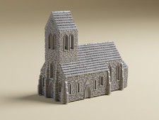 6mm Normandy Church 1:285 scale Detailed WWII miniature tabletop wargaming