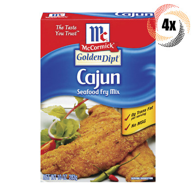 4x Boxes McCormick GoldenDipt Cajun Seafood Fry Mix | 10oz | Fast Shipping