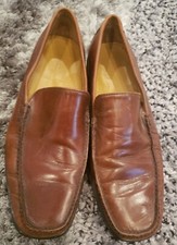 Cole Haan C05195 Cognac Brown Leather Moc Toe Slip-On Dress Loafer Size 9.5 M