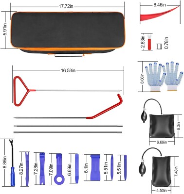 24Pcs Professional Automotive Emergency Open Tool Car Window Door Key Lost Kit