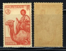 1938 Animals Camel 🐫(Camelus dromedarius) Moorish Rider  Mauritania  Scott #79