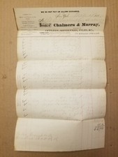 NEW YORK. 1885. CHALMERS & MURRAY LETTERHEAD. 