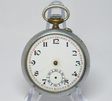 1930s EUROPEAN LARGE OLD MECHANICAL POCKET WATCH