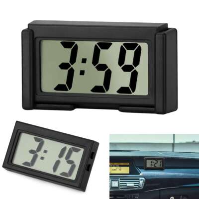 Mini Digital LCD Table Auto Car Dashboard Desk Date Time Calendar Small Clock