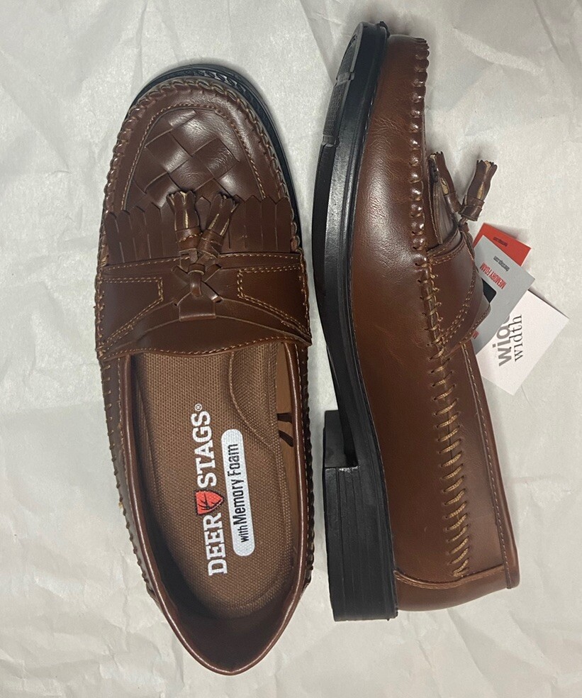 Deer Stags Herman Men Shoes 8 WIDE Tassel Slip on Loafers  display picture 1