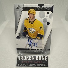 Juuso Parssinen 2022-23 SP Authentic Future Watch Auto /999 Nashville Predators