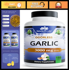 Odorless Garlic Extract 100:1 with Olive Oil 150 Non-GMO Softgels, Gluten-Free
