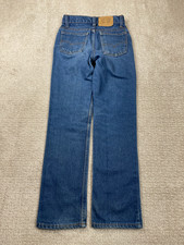 Vintage 80s 418-0216 Levis Jeans Boys 12 Slim Blue Denim Orange Tab USA Made