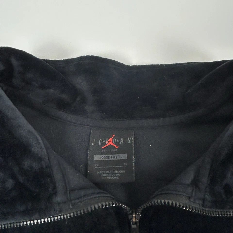 Nike Jordan WMNS SZ 3 X полный молнии полета велюровая куртка черный и цемент серый тяжелый - Изображение 2 из 4