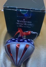 WATERFORD Holiday Heirlooms 2003 Star  Stripes Heart Ornament New in Box