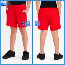 Medium 8 - Boys Above the Knee French Terry Pull On Shorts - Cat Jack - Red
