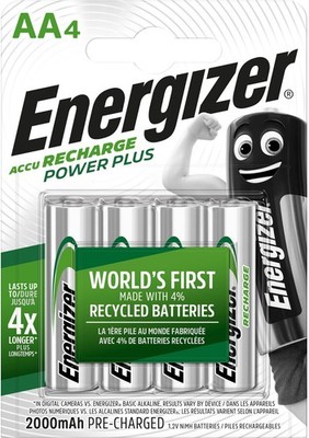 4x Energizer Power Plus AA 2000 mAh Akku 4er Blister NiMh Accu Recharge 1,2V,
