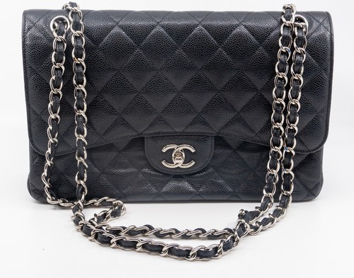 Chanel Jumbo Classic Double Flap Bag Black Caviar Authentic EXCELLENT