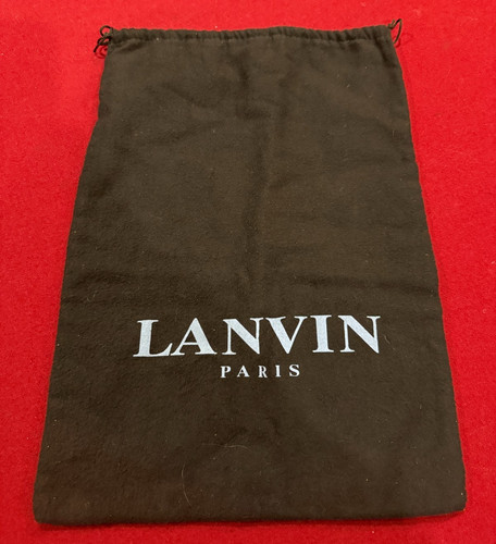 Vintage Lanvin Paris Dust Bag Shoe Purse Dust Protector Black Flannel 15x10 EUC